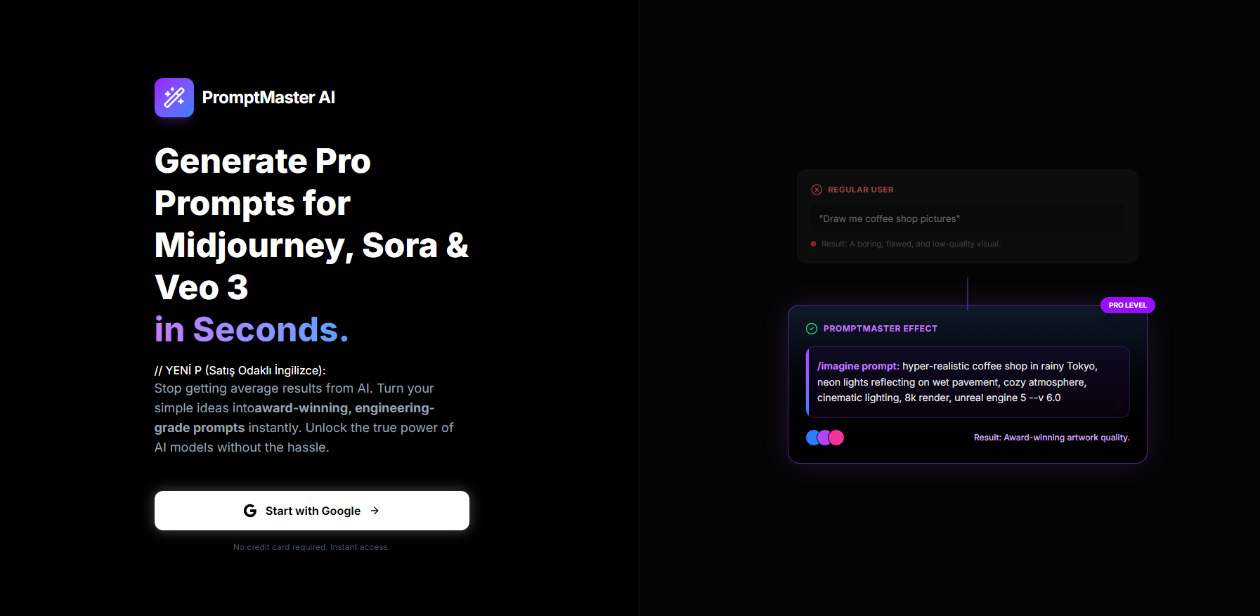 PrompMaster AI - Main product screenshot demonstrating key features and user interface