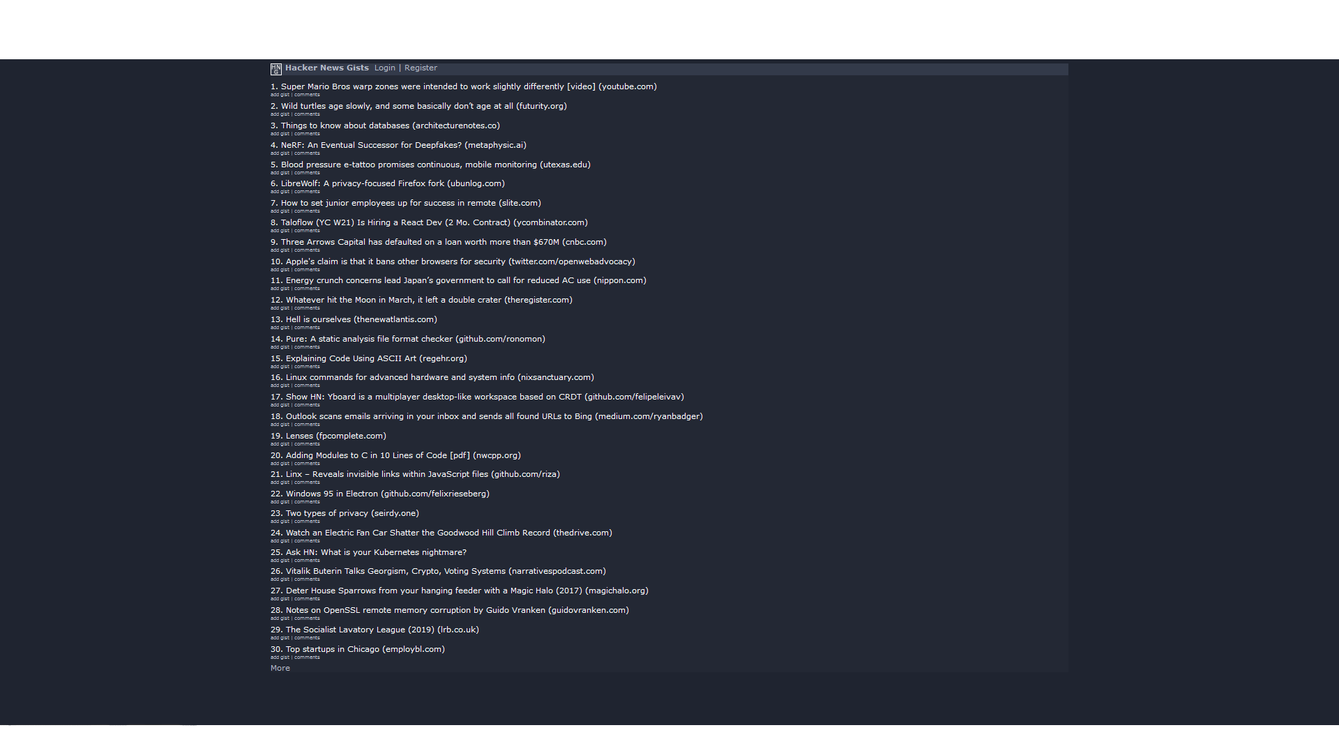 Hacker News GISTs - Lesen und schreiben Sie Zusammenfassungen von HN -Artikeln. Medien 3