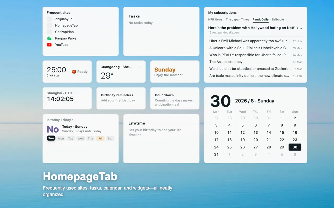 HomepageTab New Tab gallery image