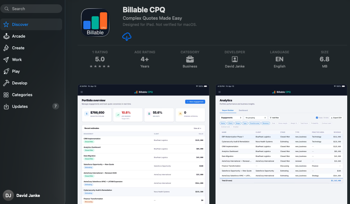 Billable CPQ  gallery image