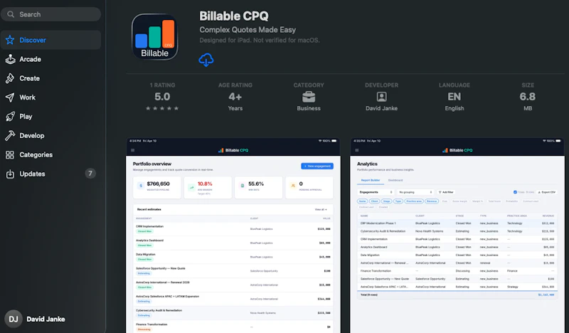 Billable CPQ  screenshot 12
