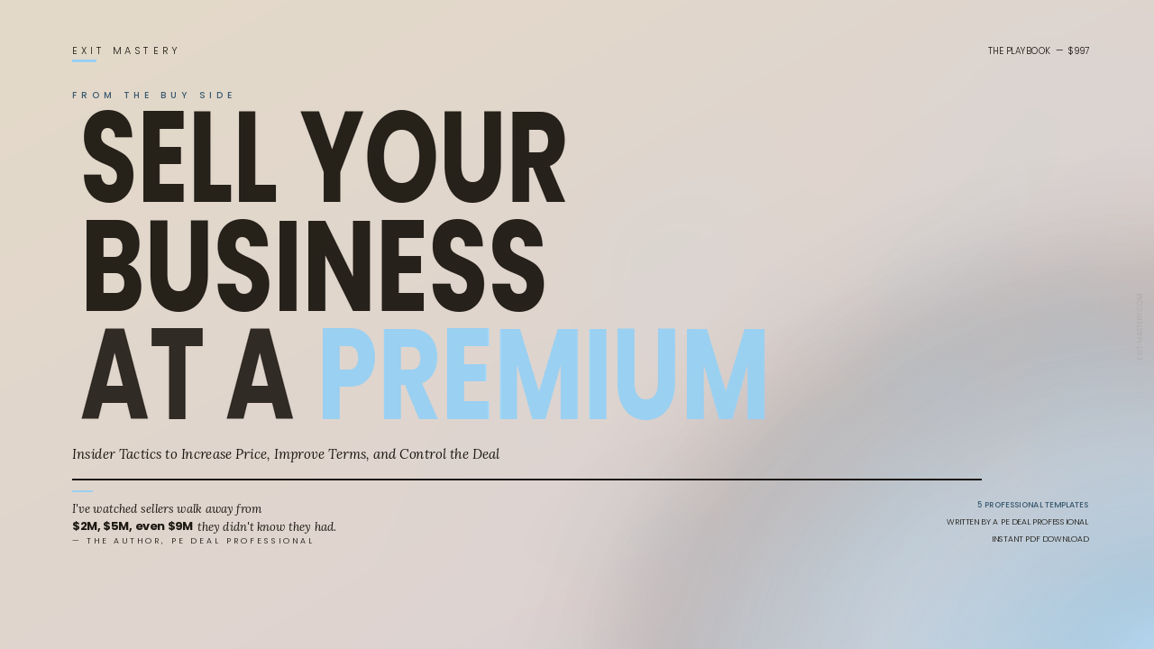 Sell Your Business at a Premium - Main product screenshot demonstrating key features and user interface