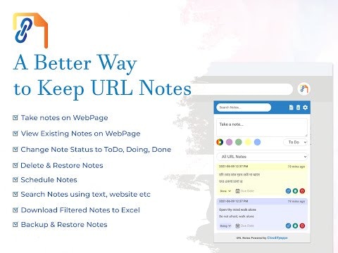 URL Notes Chrome Extension gallery image