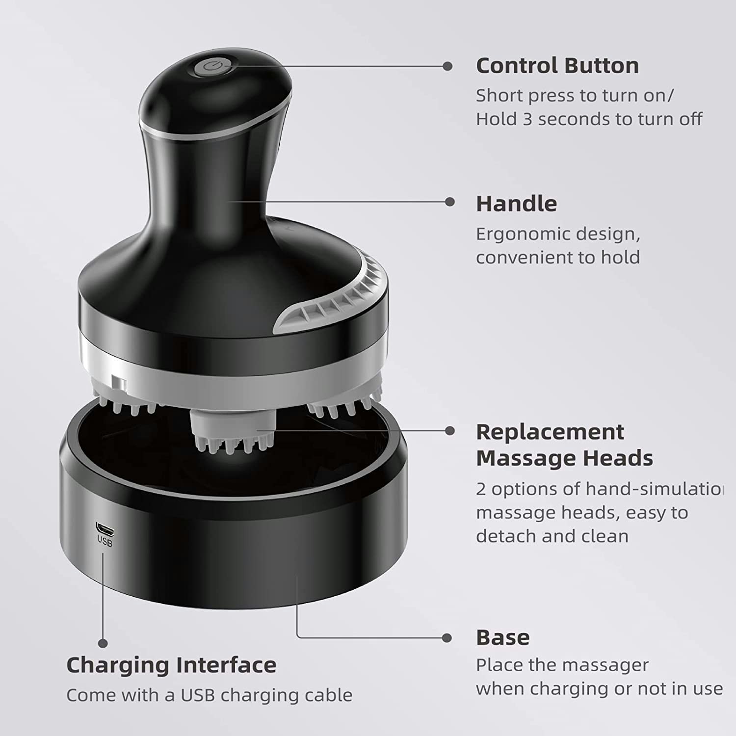 Kusker Electric Scalp Massager Cordless media 3
