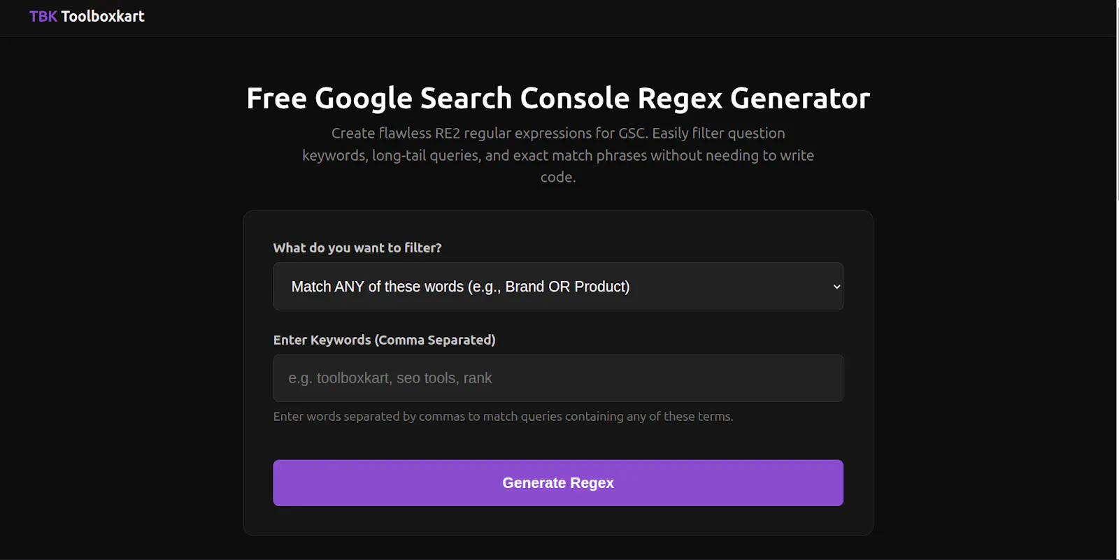 GSC Filter Builder screenshot 2