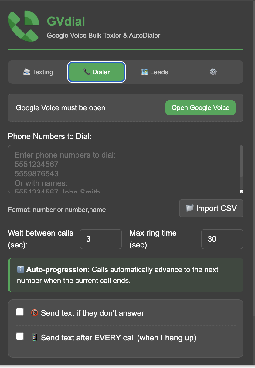 GVdial - Screenshot 2 showing product features and functionality