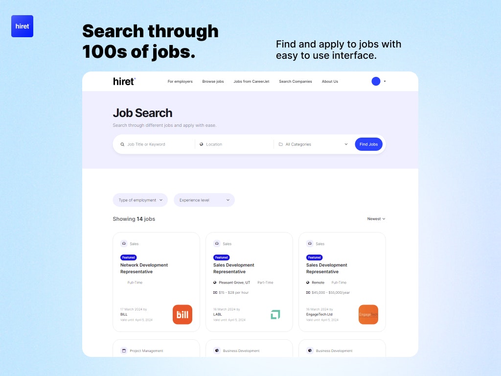 Média hiret.net - Conseil d'emploi pour les entreprises technologiques. 1