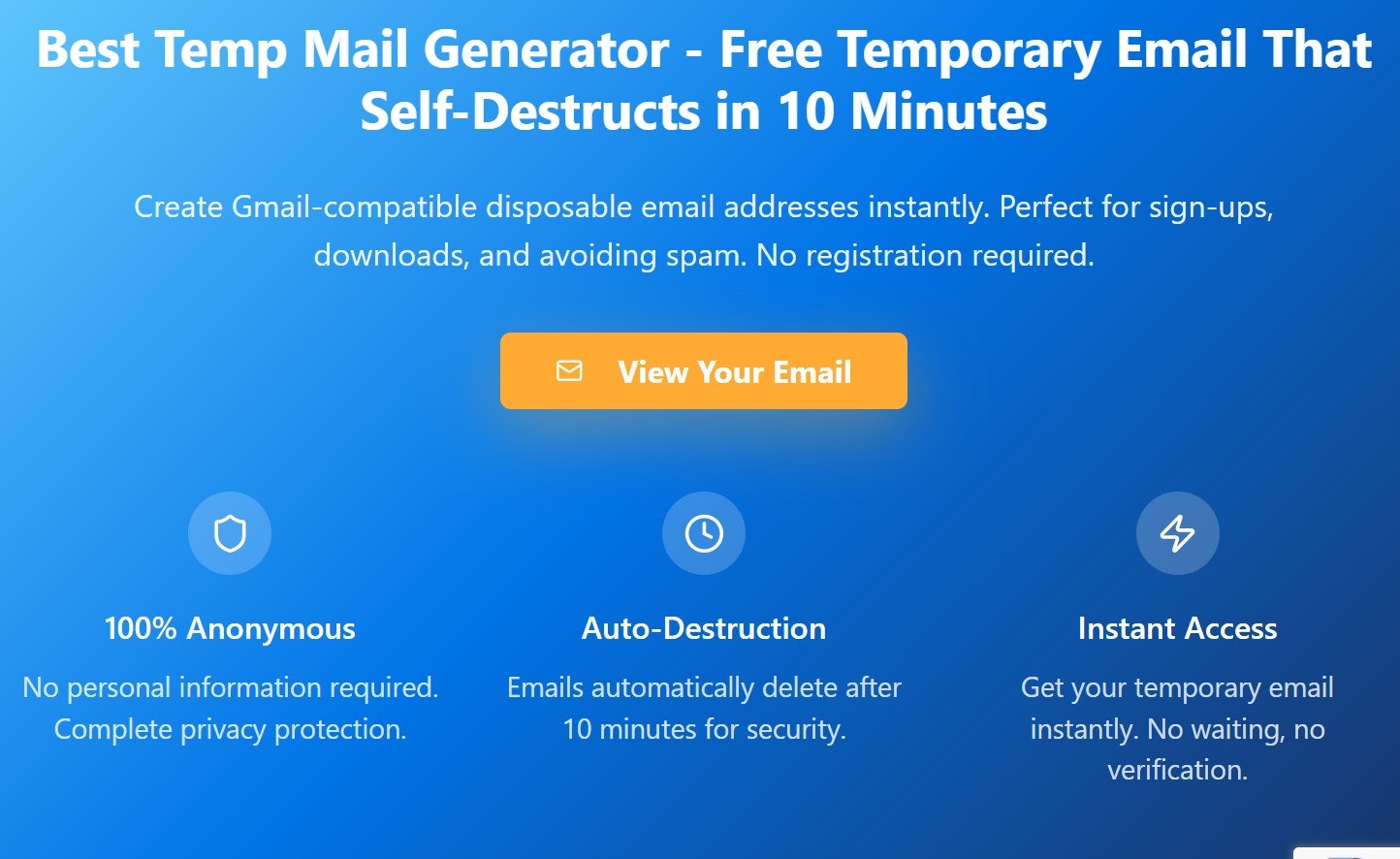 Free Temporary Email Generator - no ads gallery image