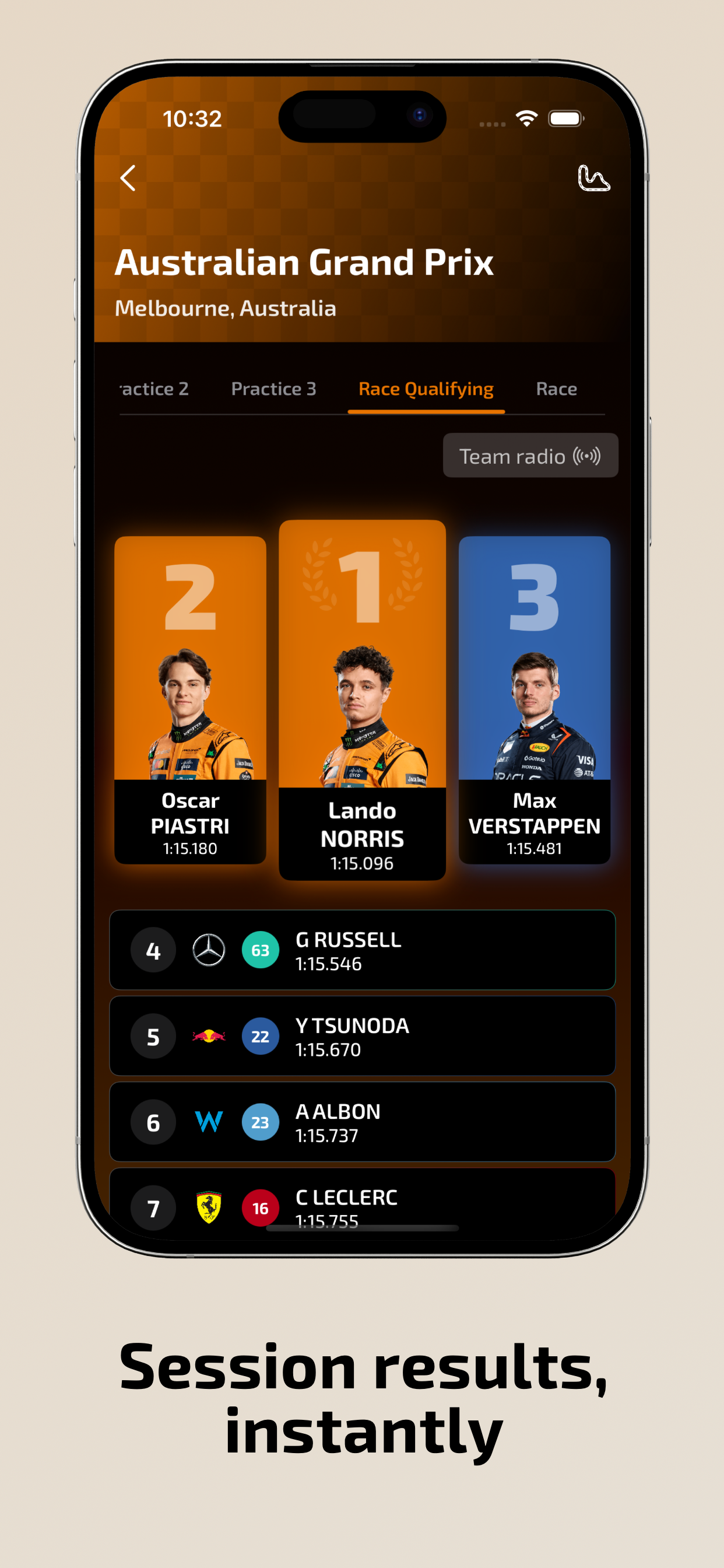 Çukur durağı - F1 yarış sezonunu canlı devre ile takip etmek için uygulama medya 3