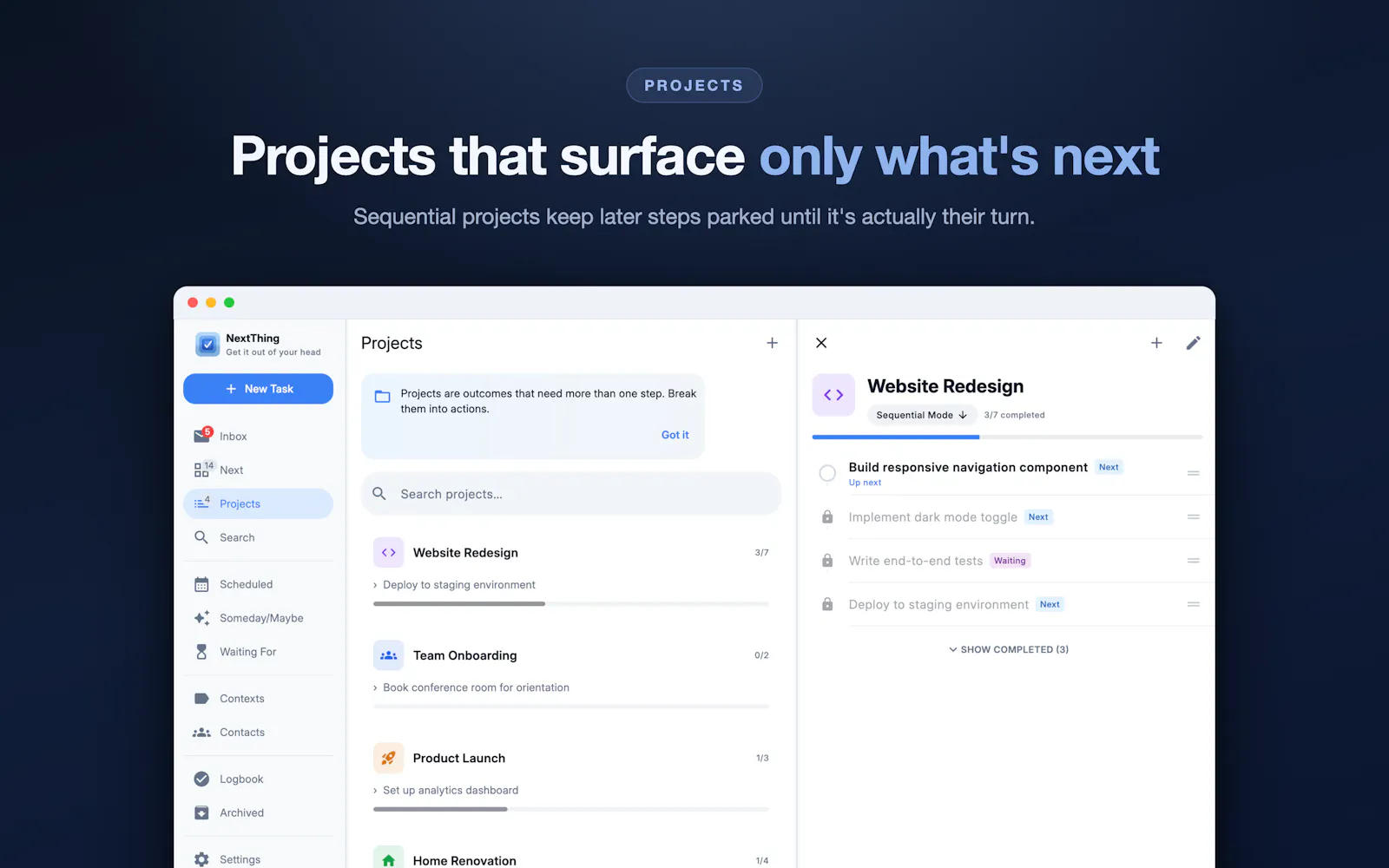 NextThing for Getting Things Done screenshot 2