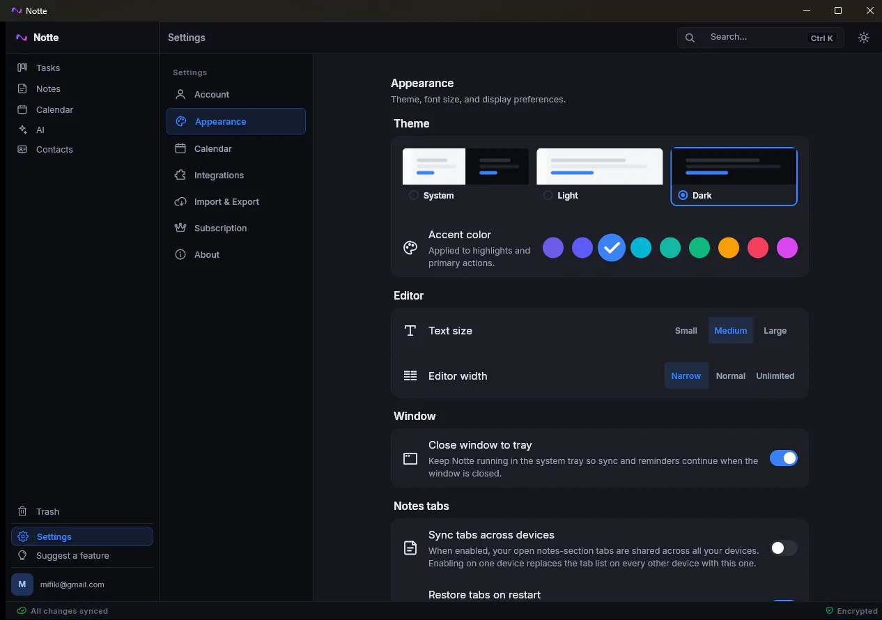 Notte - Privacy-first Workspace gallery image