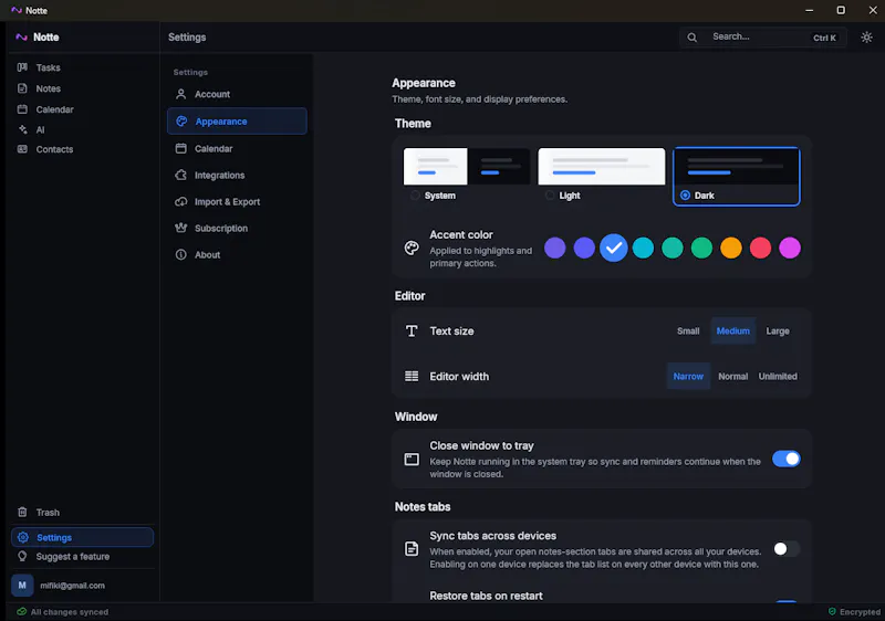 Notte - Privacy-first Workspace screenshot 5