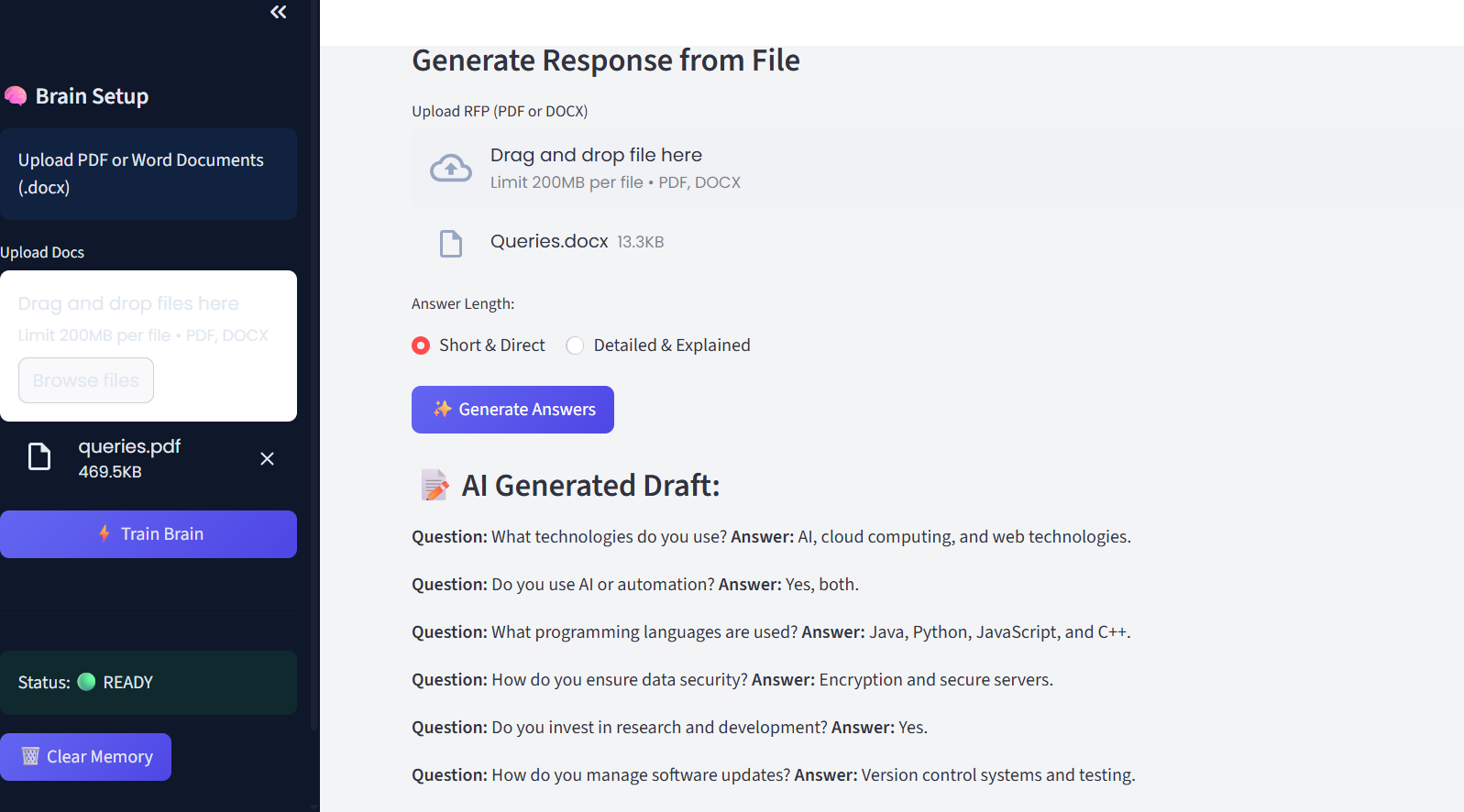 RFP Genius - Screenshot 3 showing product features and functionality