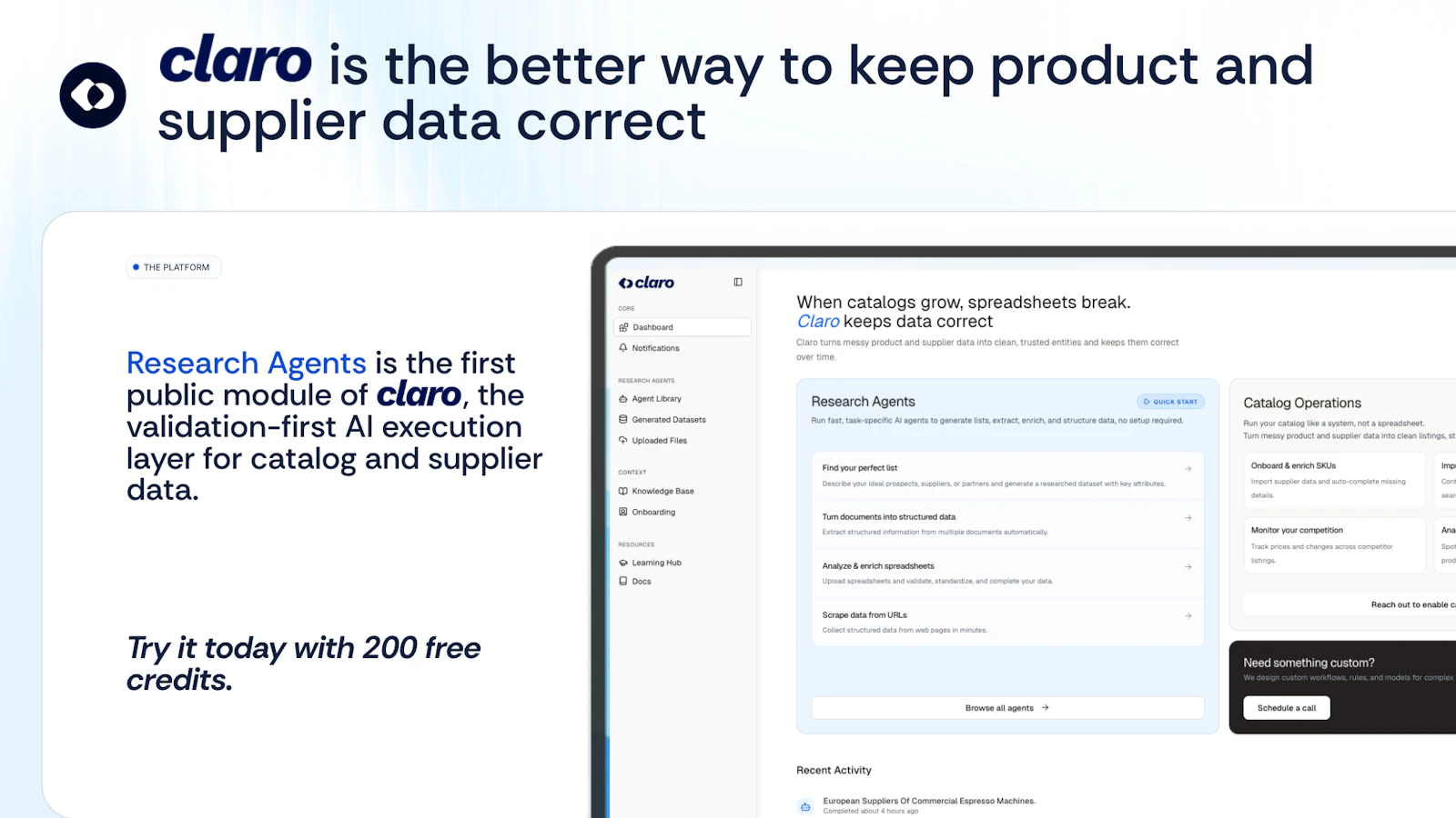Claro - Research Agents screenshot 2