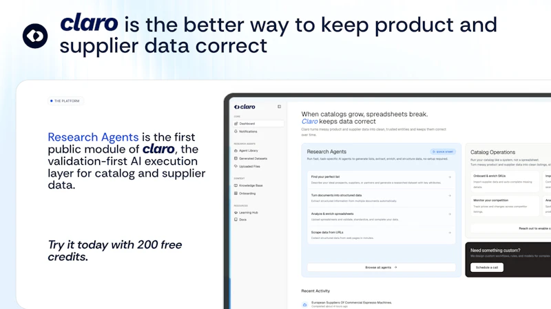 Claro - Research Agents screenshot 2