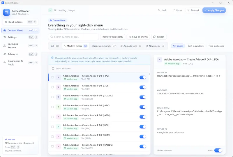 ContextCleaner screenshot 1