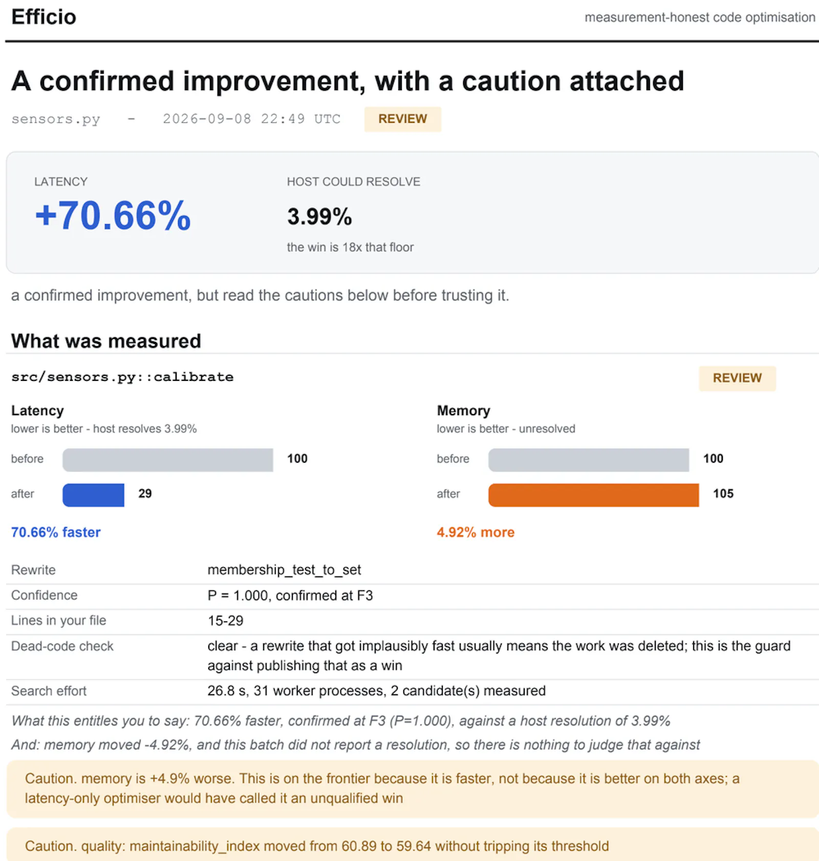 Efficio - AI Harness for speed, memory screenshot 1