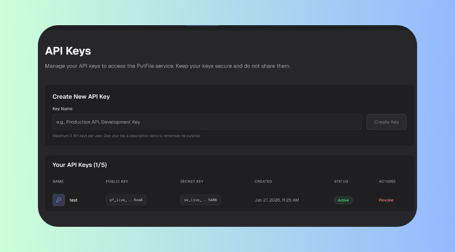 PutFile.dev gallery image