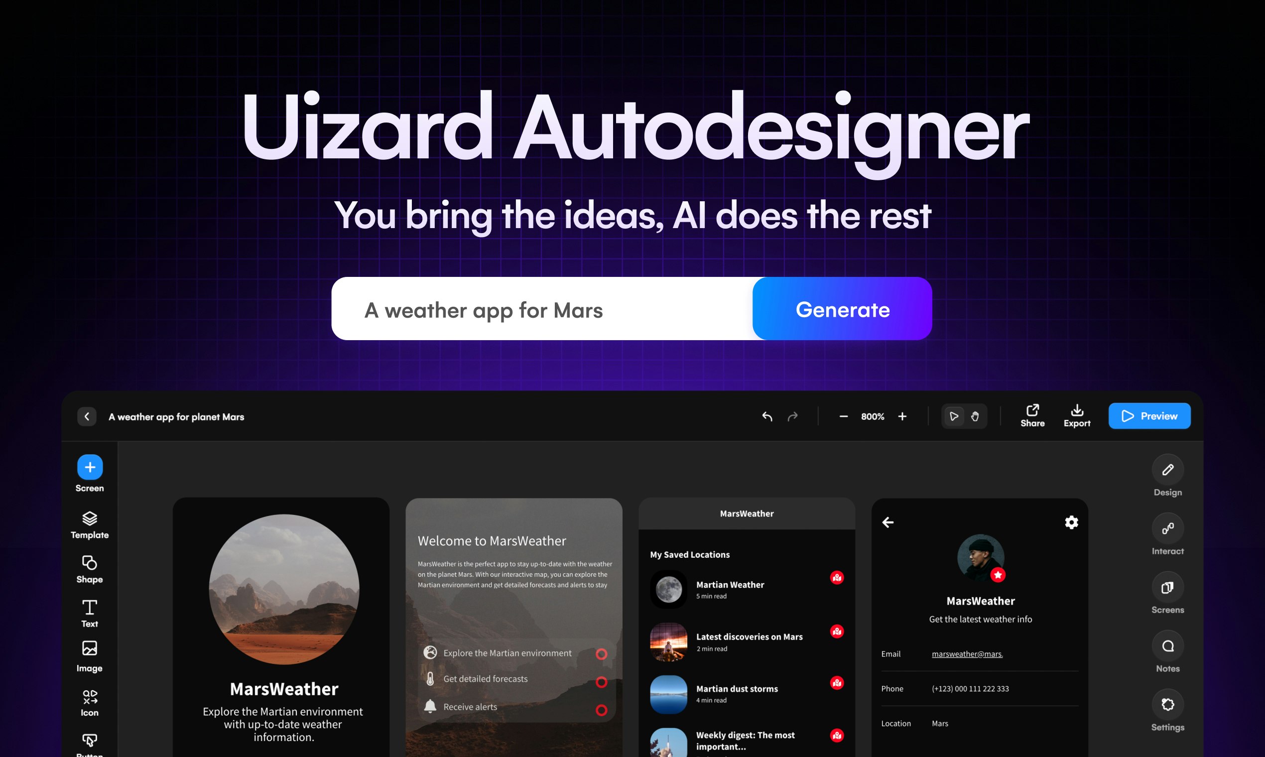 Uizard Autodesigner - Текст для проектирования, автоматизированный от AI медиа 2