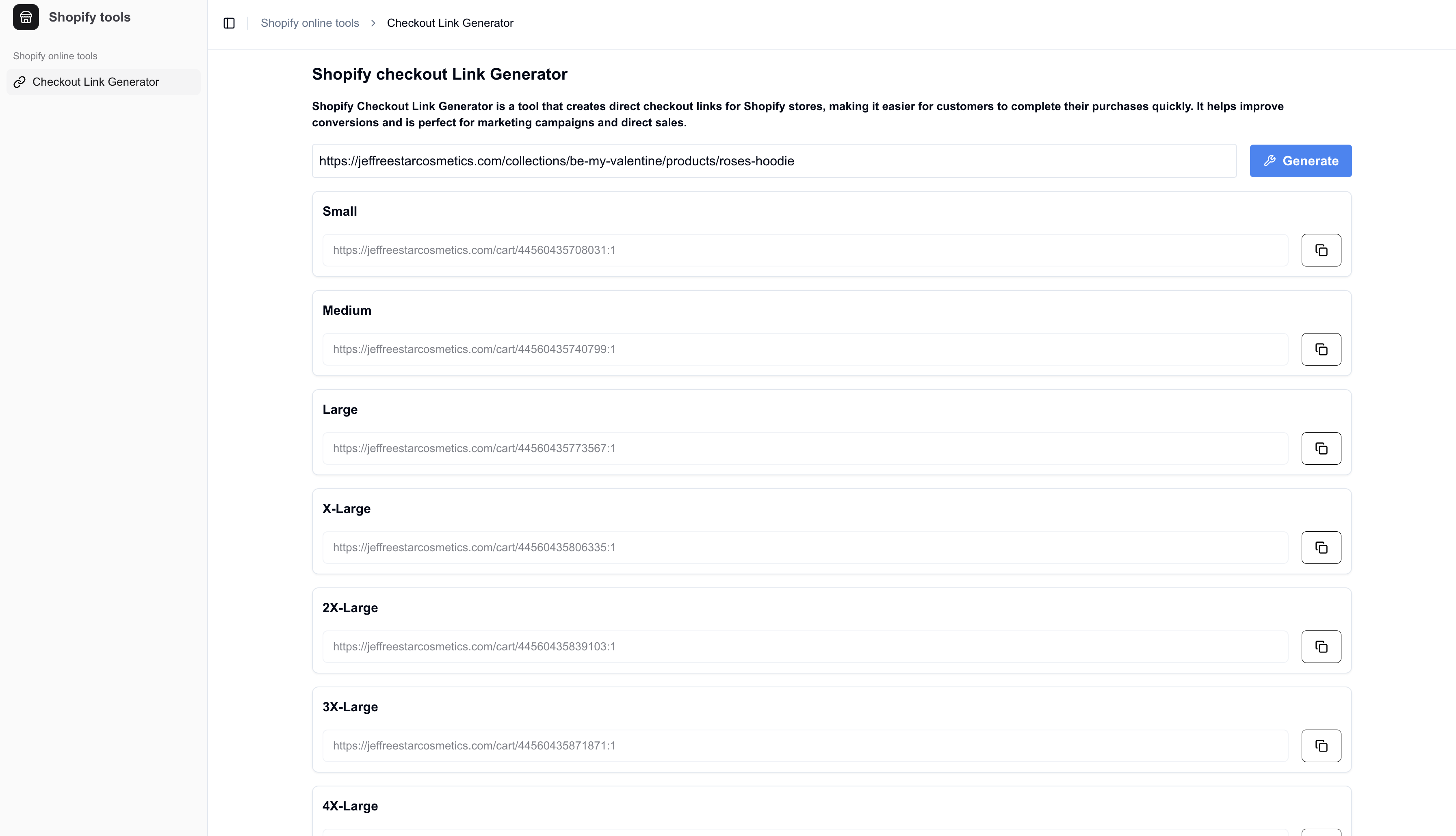 Shopify Strumenti online - Generatore di collegamenti controllati media 1