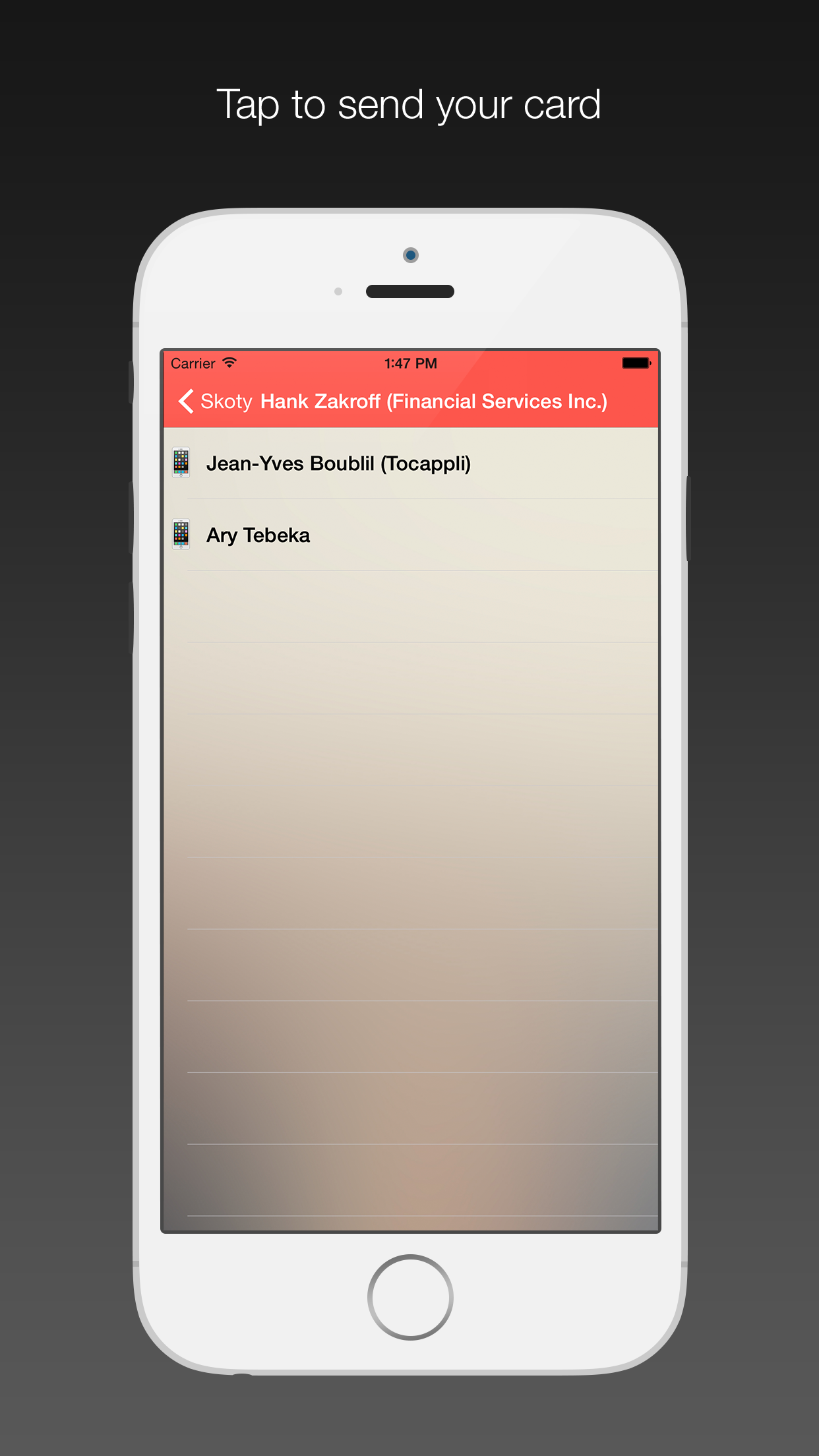 Skoty - Beam your Contact Card from your Watch or iPhone gallery image