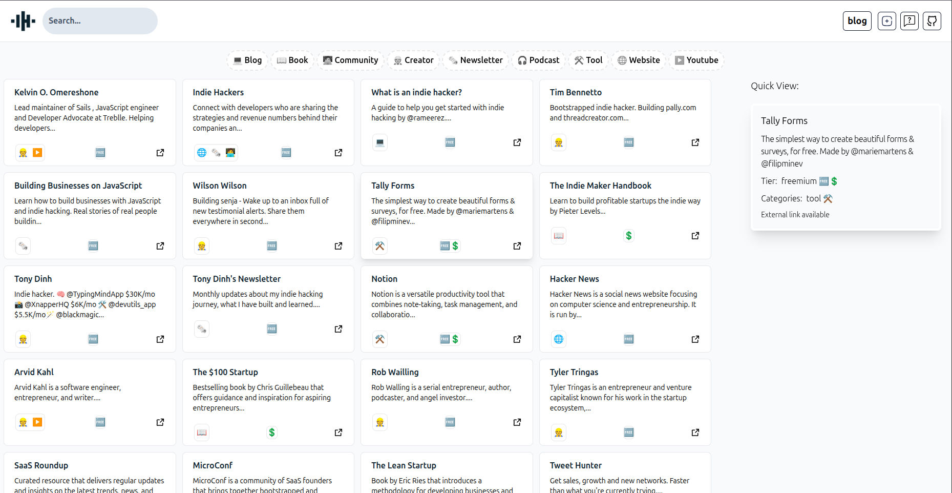 Indie Hackers Wiki - Main product screenshot demonstrating key features and user interface