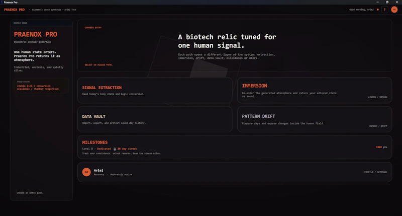 Praenox — Biometric Sound Synthesis screenshot 5