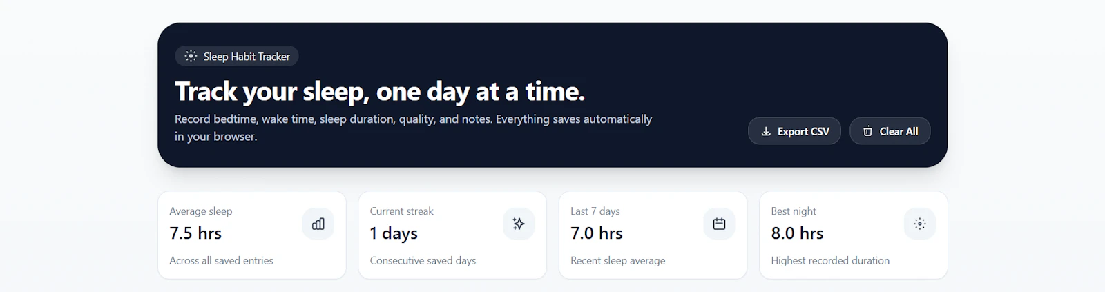 Sleep Habit Tracker screenshot 1