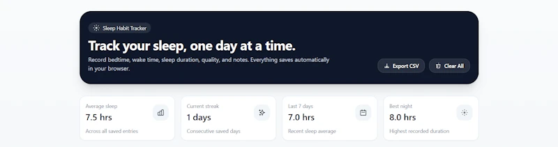 Sleep Habit Tracker screenshot 1