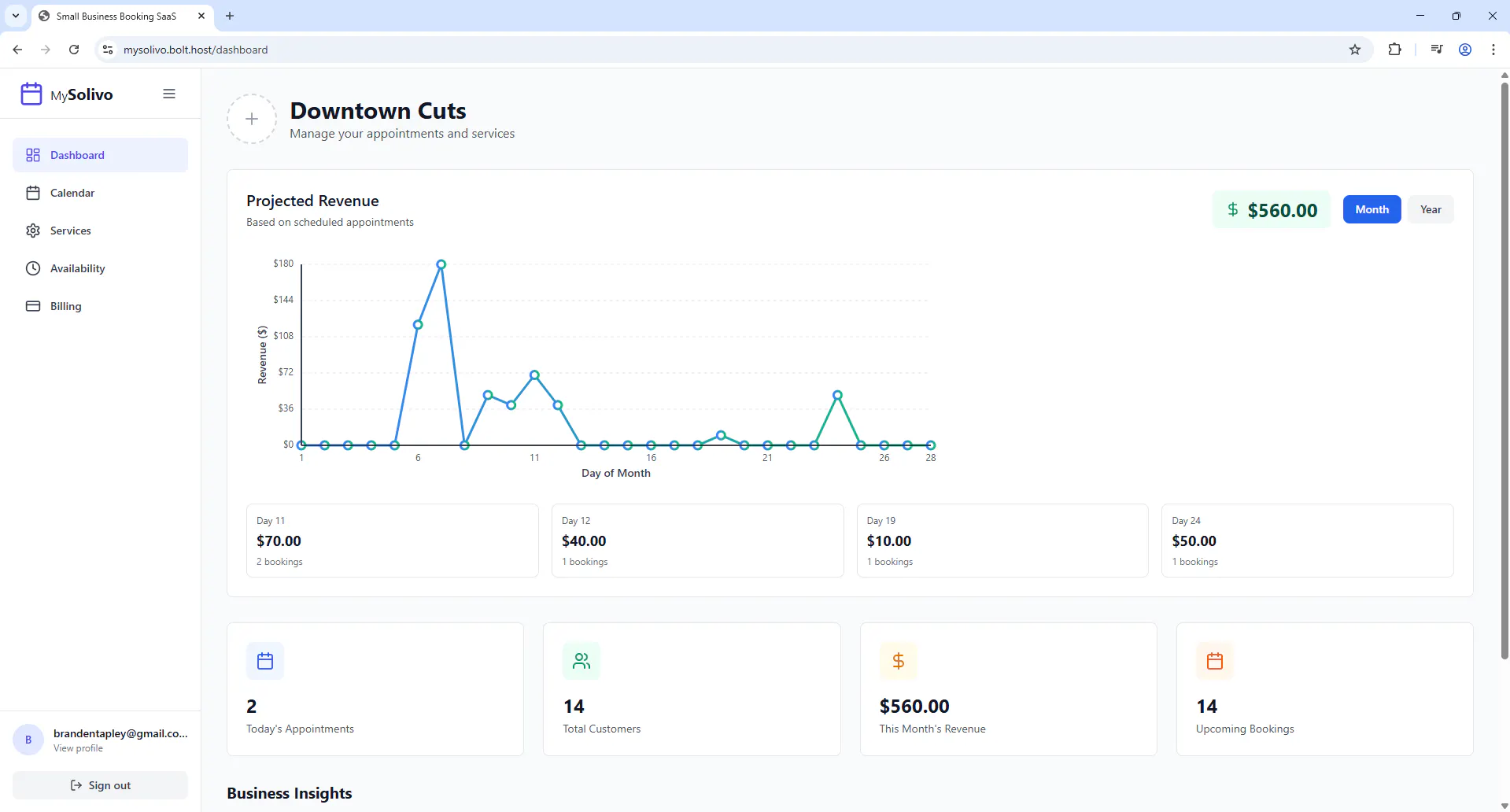 Small Business Booking SaaS 项目横幅