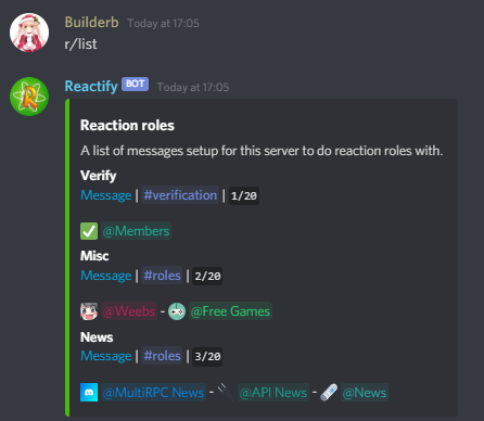 Reactificar botot de discordia - Un bot de reacción de discordia y bot de gestión de roles. media 2