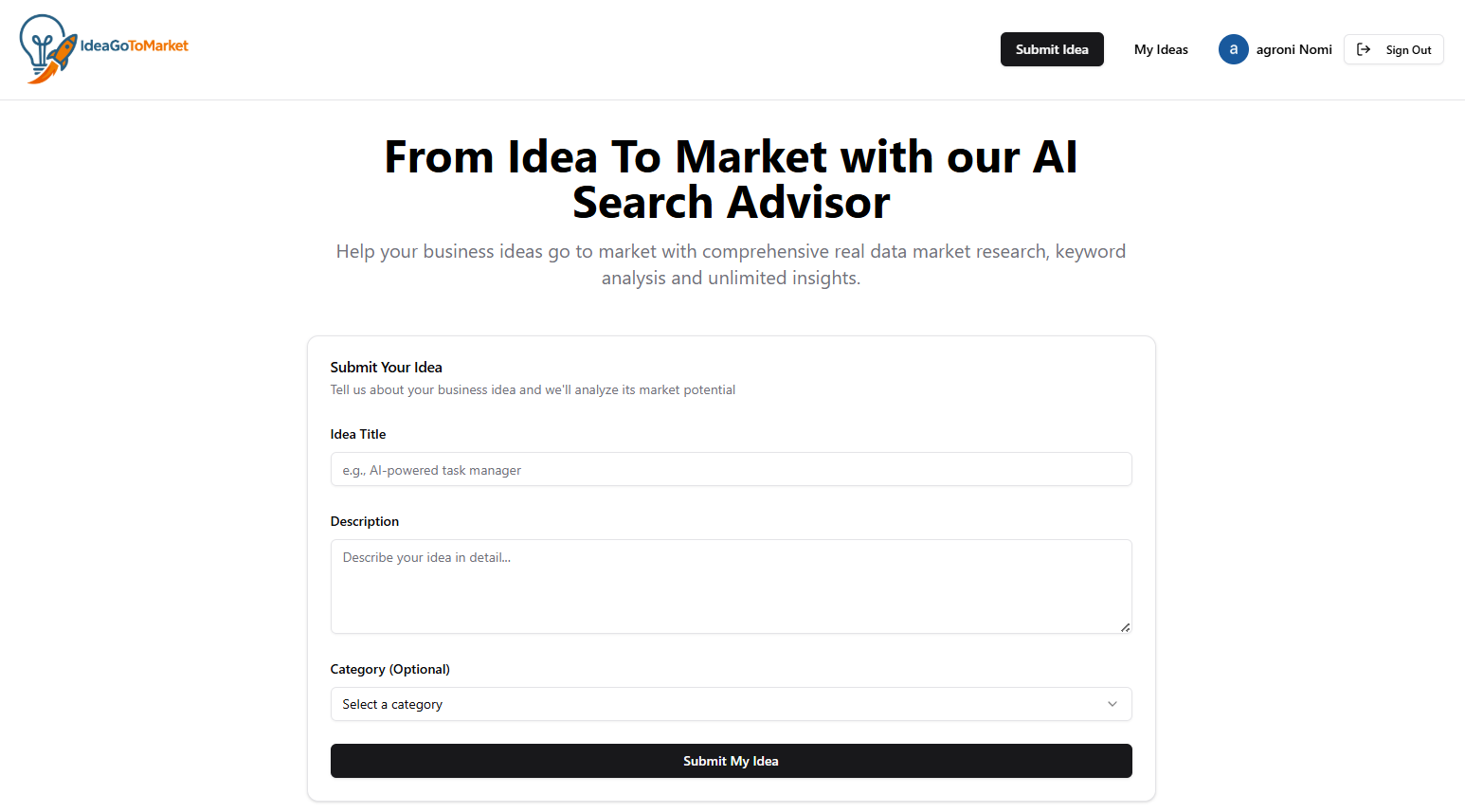 Idea Vai al mercato - Dall'idea al mercato con ricerche di mercato dei dati reali AI media 1