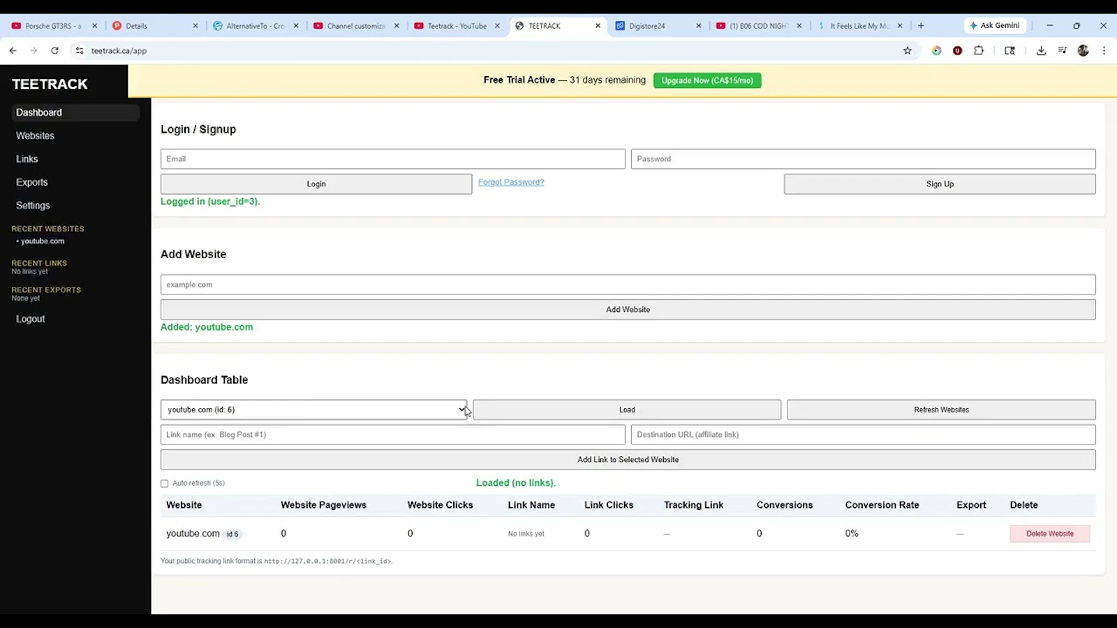 TeeTrack screenshot 1 (video preview)