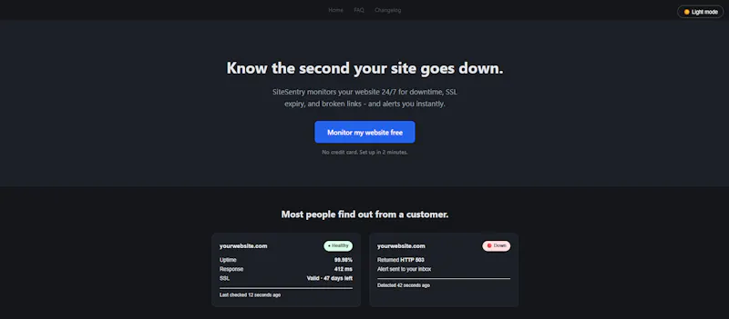 SiteSentry screenshot 1