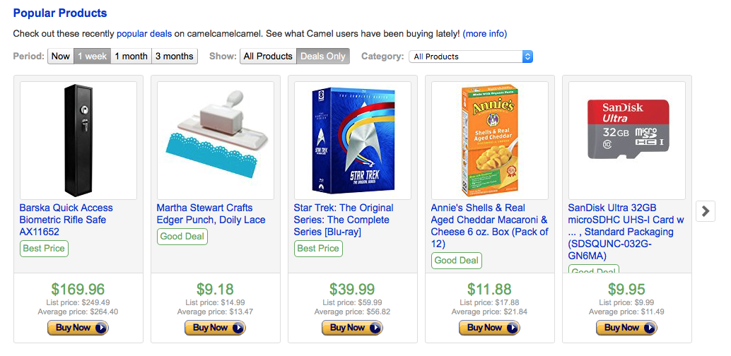 camel amazon pricetracker