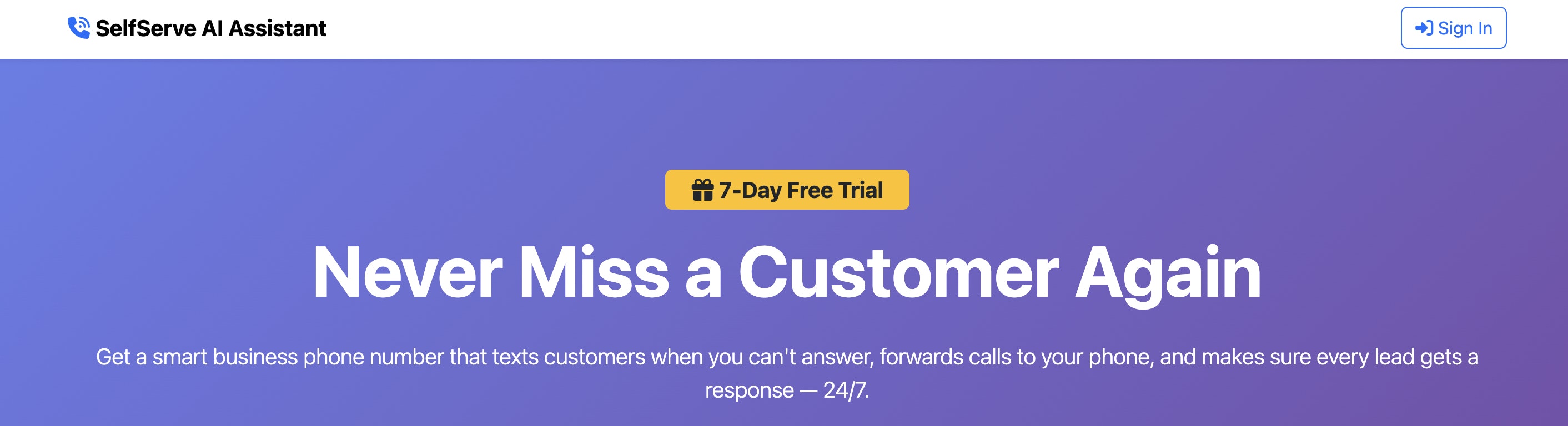 SelfServe AI Assistant - Main screenshot showing features and interface