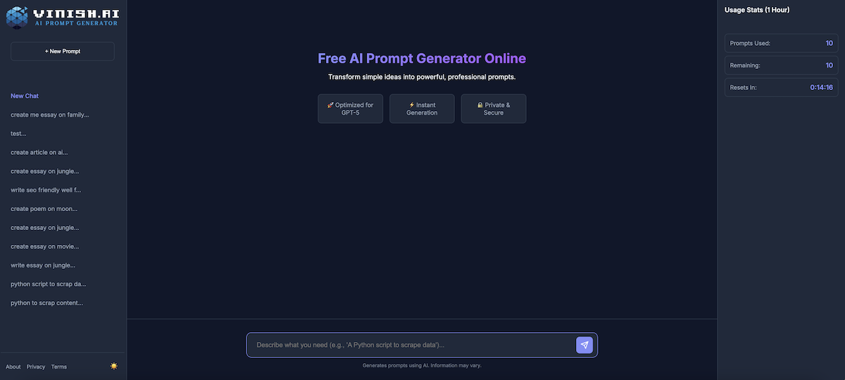 Free AI Prompt Generator gallery image