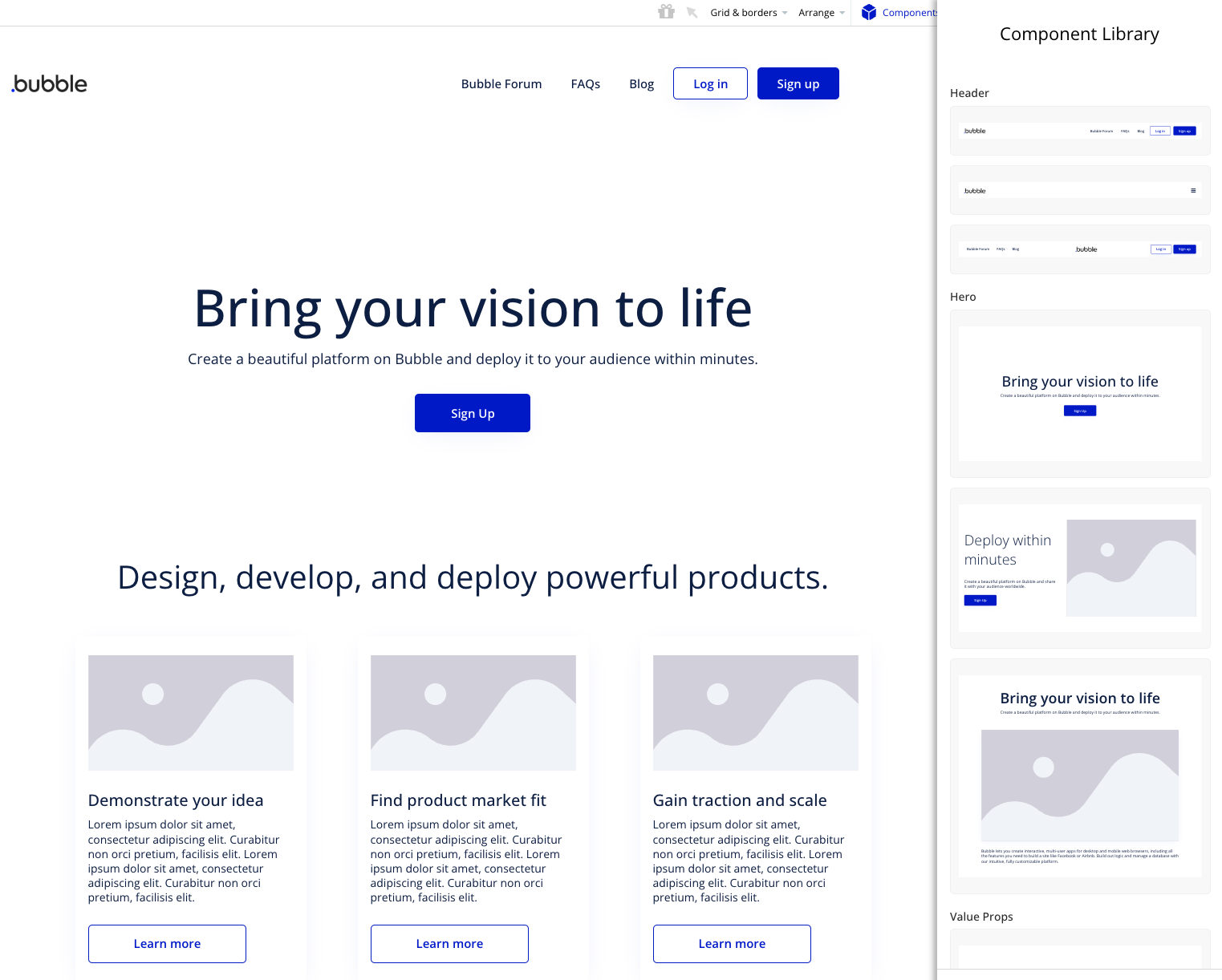 Bubble Component Library Pre Built UI For No Code Apps Product Hunt