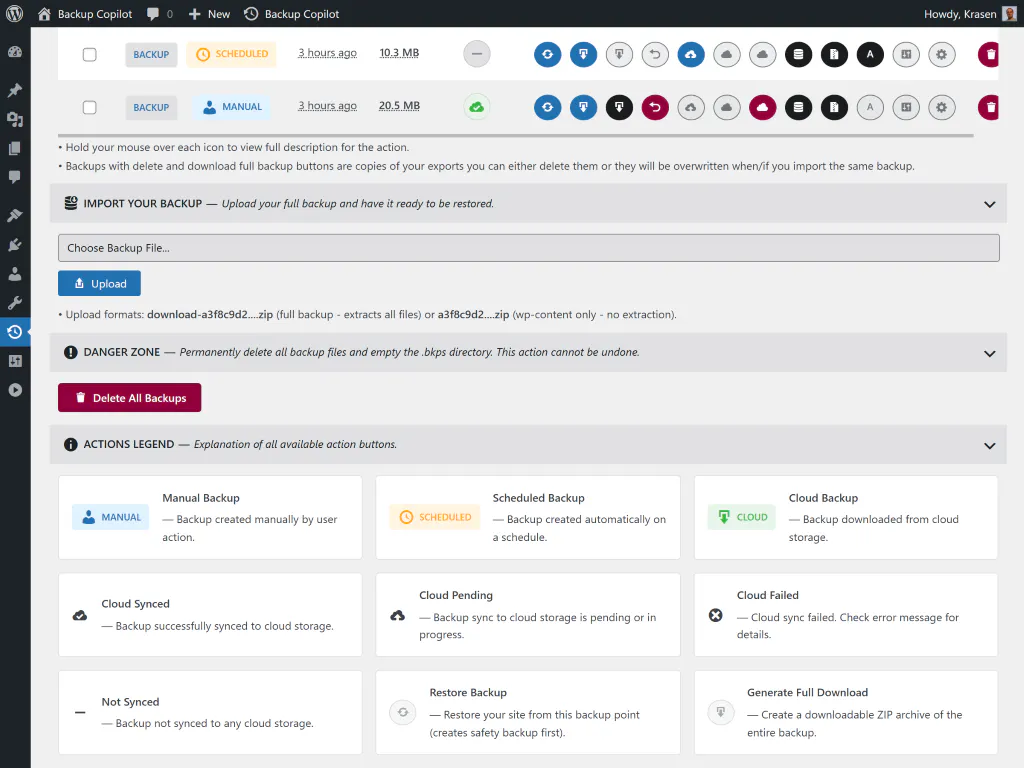 Backup Copilot for WordPress gallery image