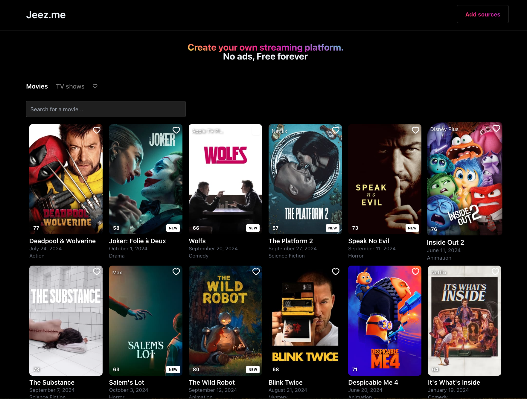 Jeez.me - Maak je eigen streamingplatform media 2