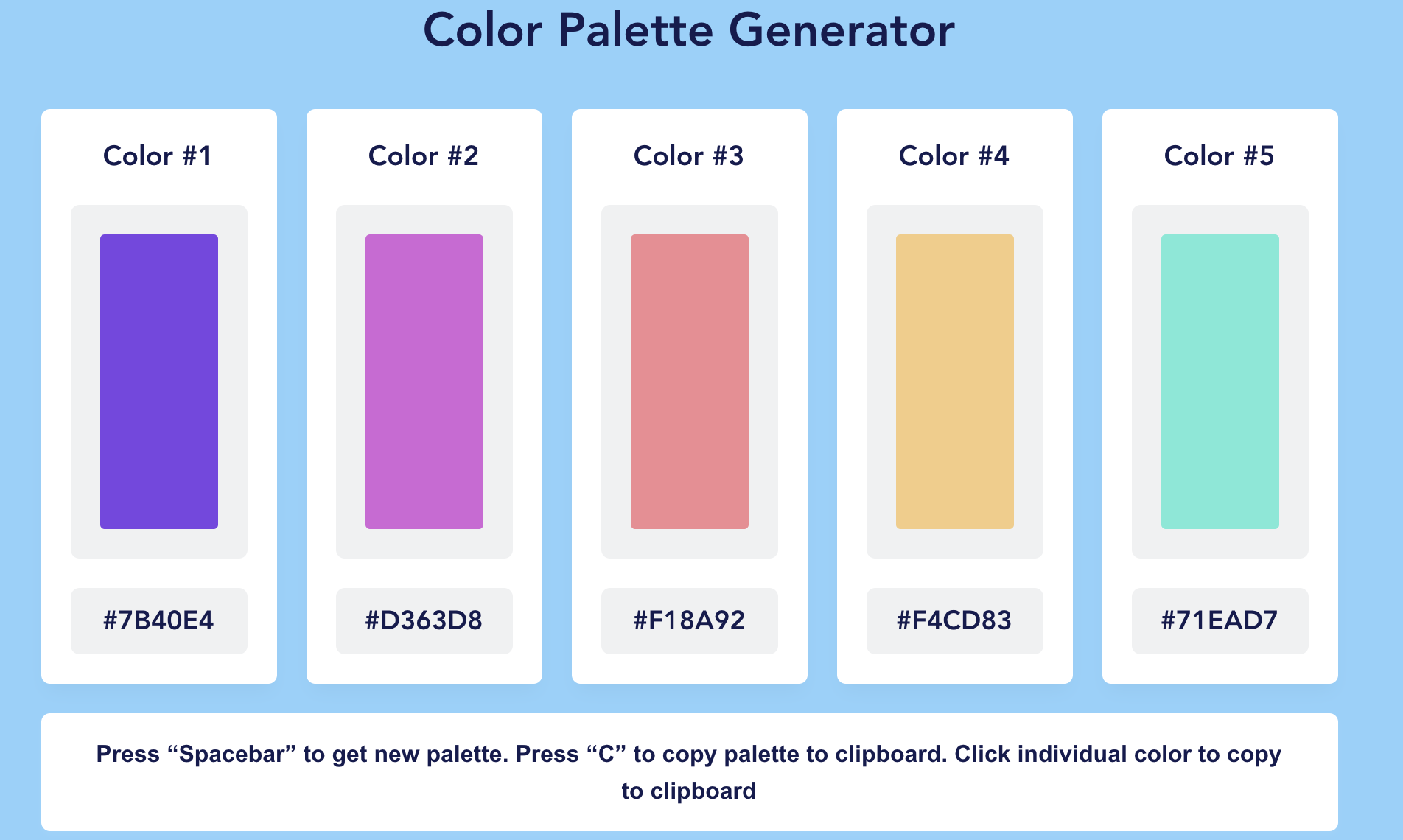random color generator palette