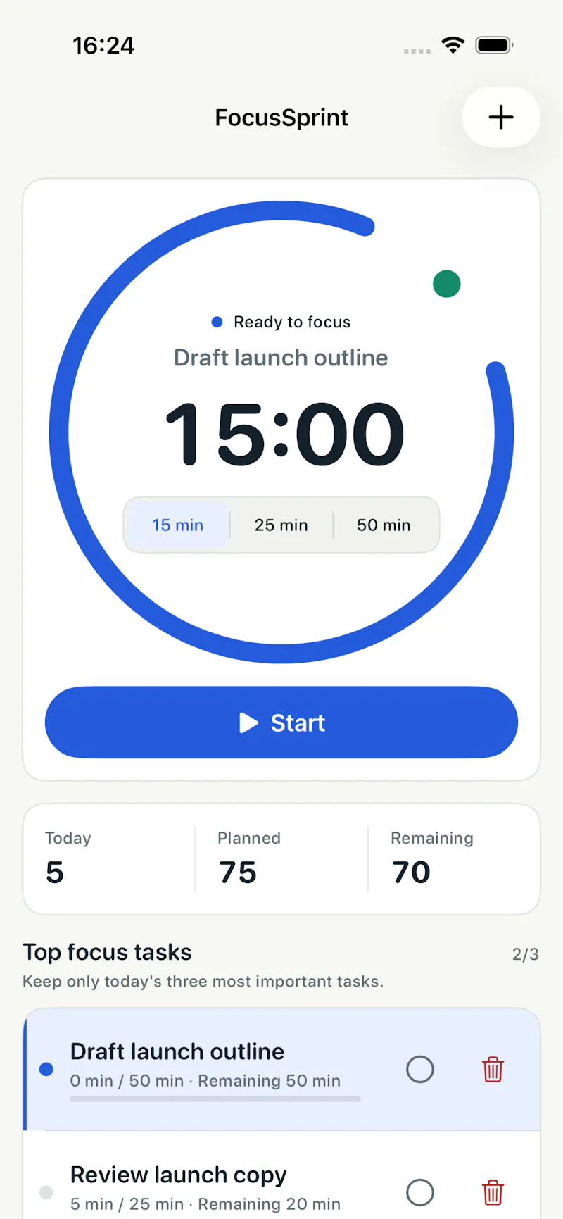 FocusSprint: Focus Timer screenshot 1