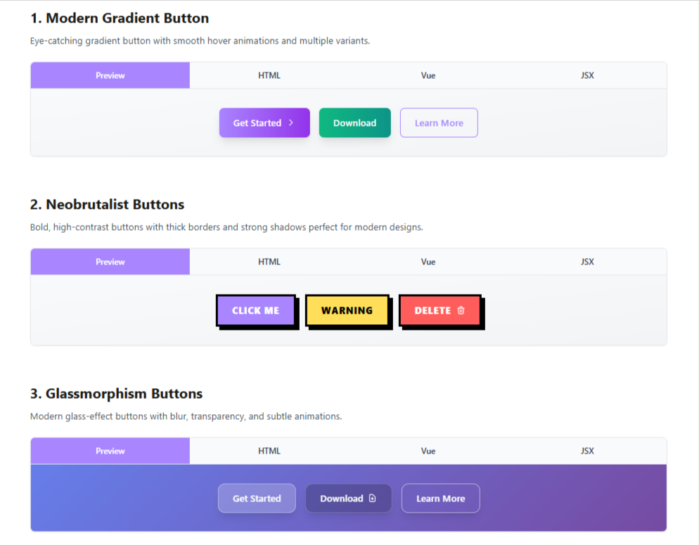 Média Composants libres de tailwindcss - React, Vue, HTML UI Composants |templateight 1
