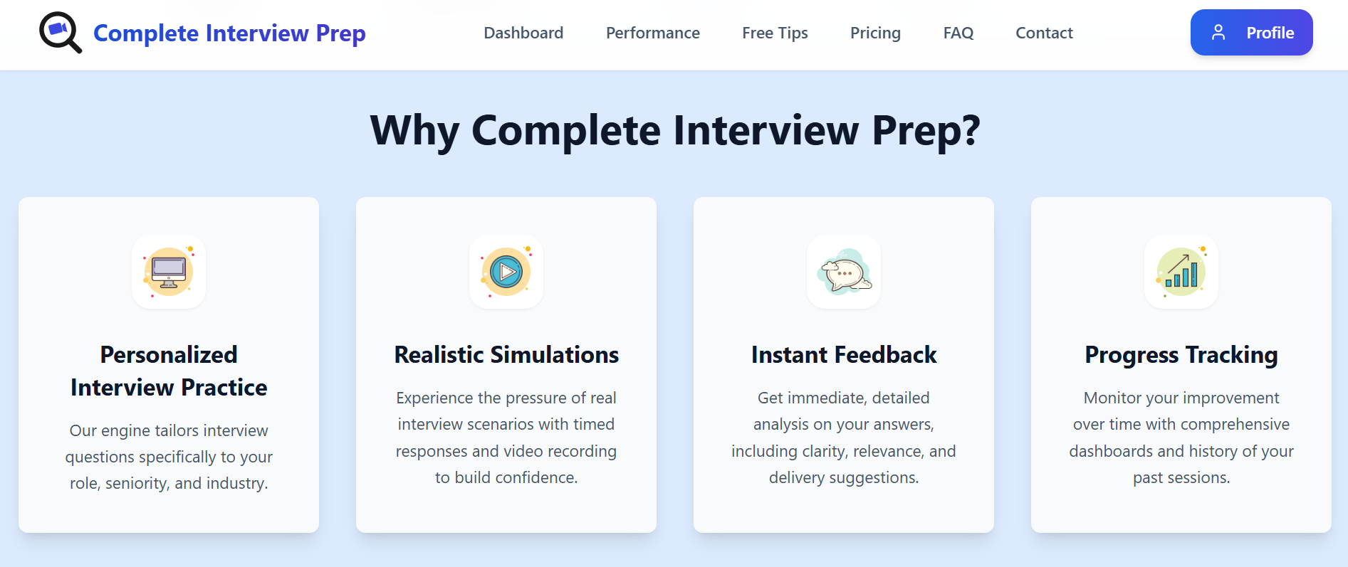 Complete Interview Prep - Screenshot 3 showing product features and functionality