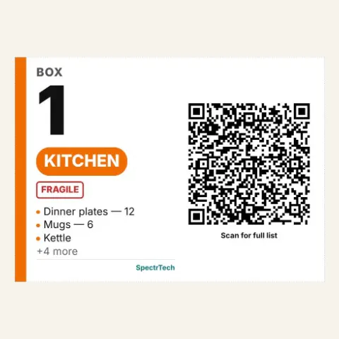 Moving Planner with QR Box Labels