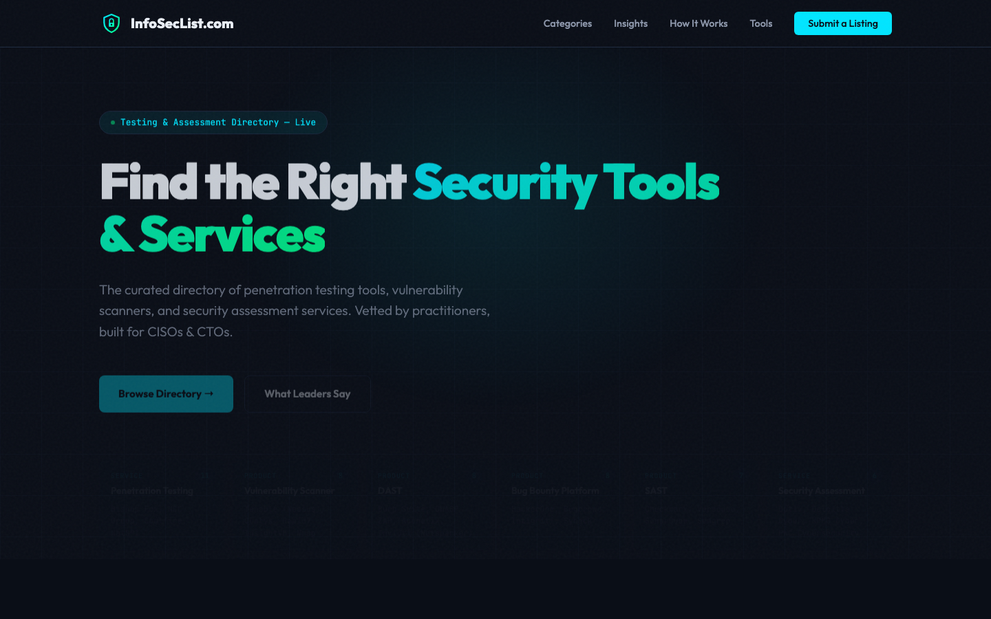 InfoSecList - Security Tools & Services gallery image