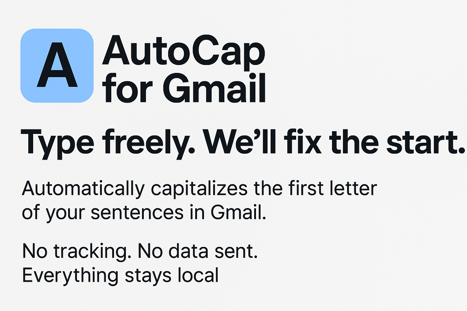 وسائط Autocap لـ Gmail - يستفيد تلقائيًا من جمل Gmail أثناء الكتابة. 1