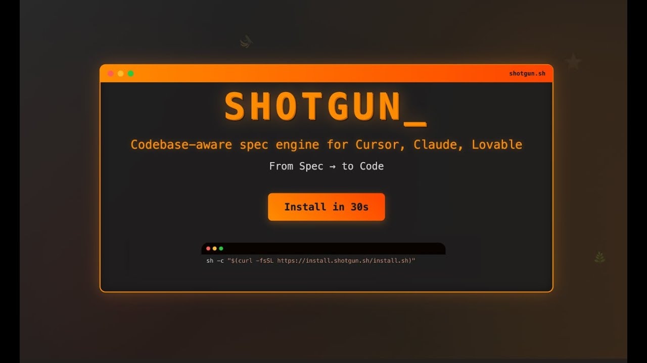 Shotgun CLI: Codebase-Aware Spec Engine for AI Coding Tools
