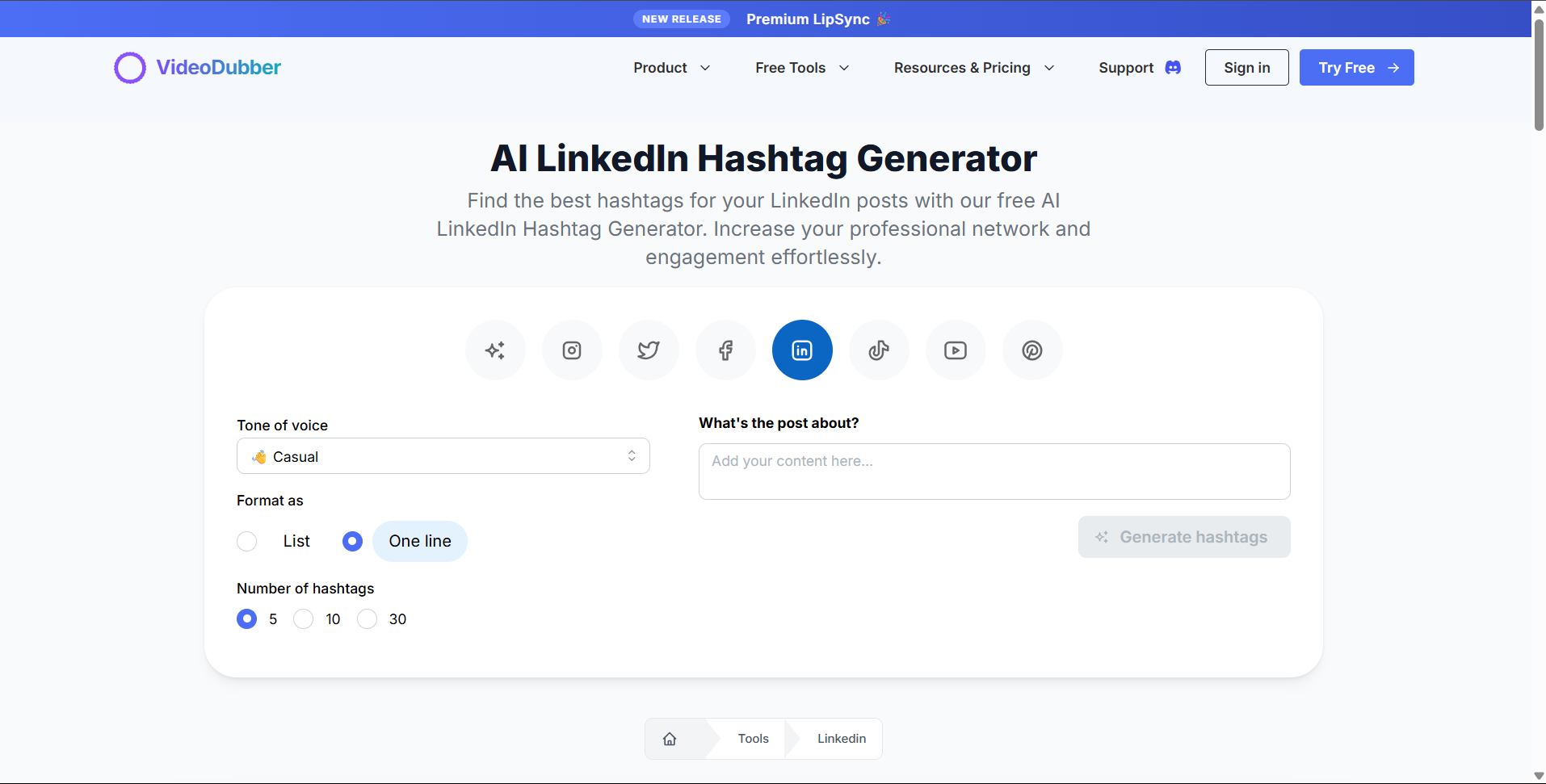 Ai LinkedIn Hashtag Generator media 2
