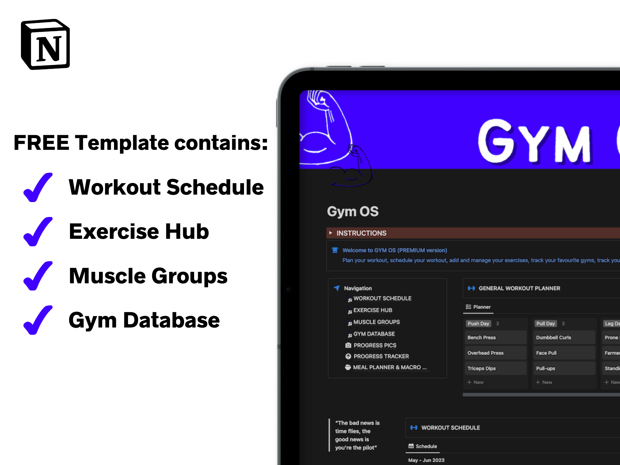 Mídia 2 de Gym OS |Modelo de noção - Noção, academia